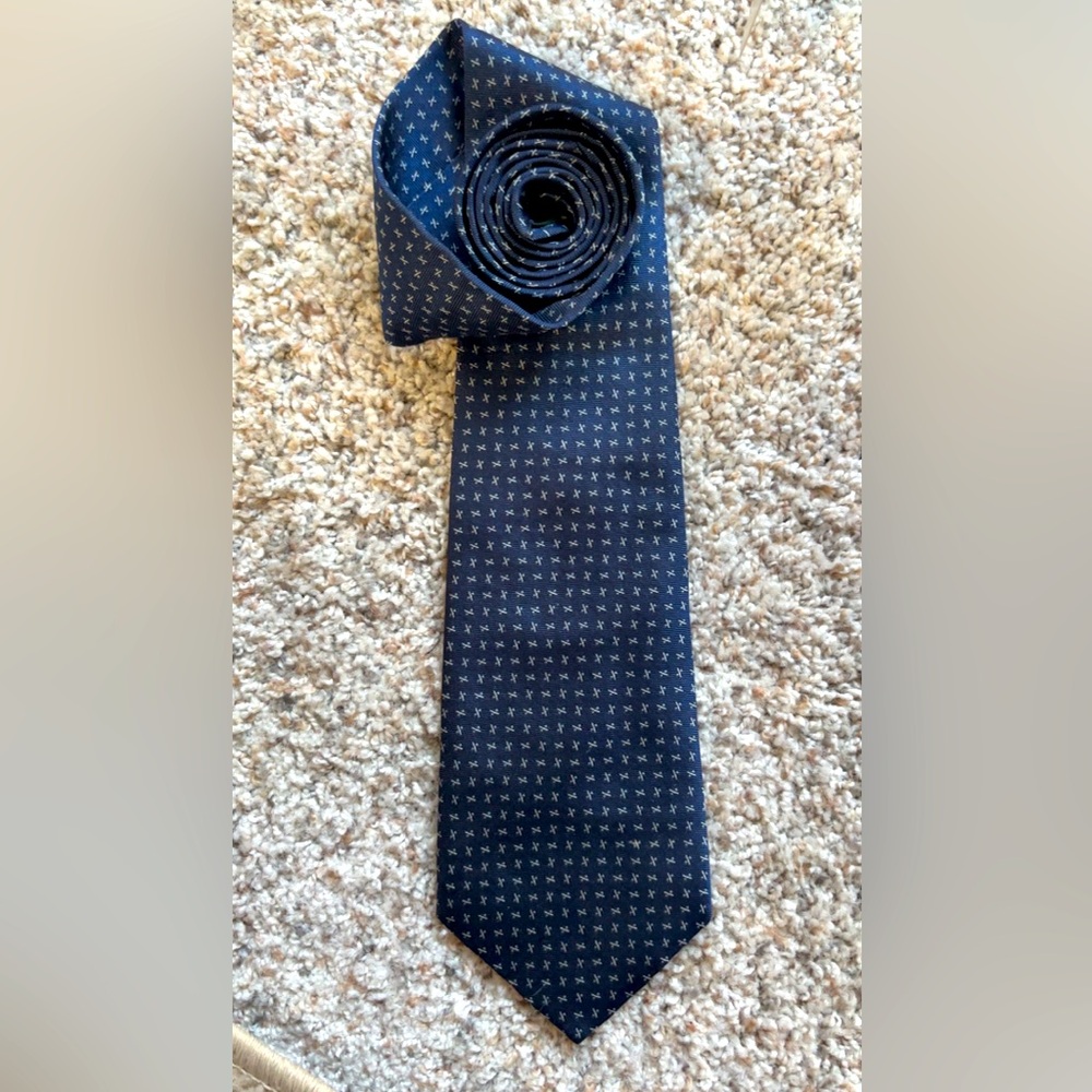 Ralph Lauren Navy Blue Patterned Tie